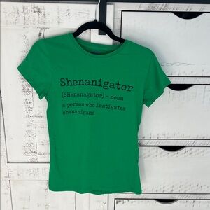 Green Graphic Tee with Fun Text